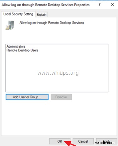 ফিক্স:দূরবর্তীভাবে সাইন ইন করতে, আপনার রিমোট ডেস্কটপ পরিষেবাগুলির মাধ্যমে সাইন ইন করার অধিকার প্রয়োজন – সার্ভার 2016 (সমাধান) 