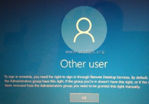 ফিক্স:দূরবর্তীভাবে সাইন ইন করতে, আপনার রিমোট ডেস্কটপ পরিষেবাগুলির মাধ্যমে সাইন ইন করার অধিকার প্রয়োজন – সার্ভার 2016 (সমাধান) 