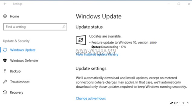 FIX:Windows 10 Update 1809 ইন্সটল করতে ব্যর্থ (সমাধান)