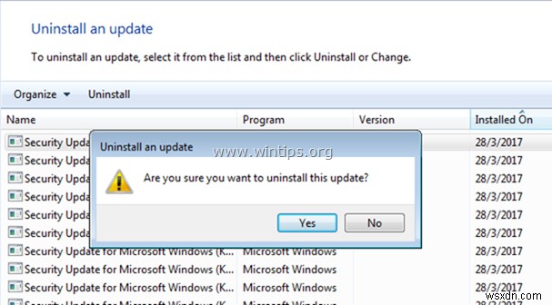 কিভাবে Windows 10/8/7 OS-এ আপডেট আনইনস্টল করবেন।