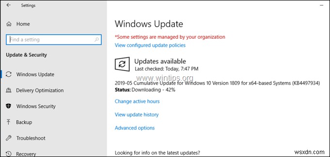 FIX:Windows 10 Update 1903 ইন্সটল করতে ব্যর্থ (সমাধান)