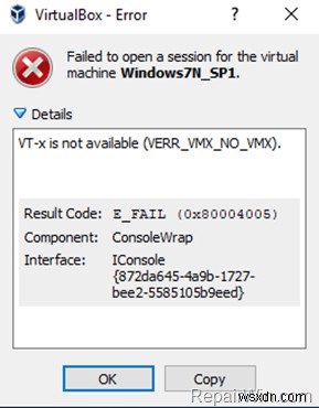 FIX:VirtualBox Error VT-x Windows 10 এ উপলব্ধ নেই (সমাধান)