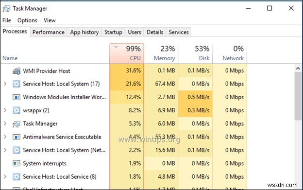 FIX:Windows 10/8/7 OS এ WMI প্রদানকারী হোস্ট উচ্চ CPU ব্যবহার (সমাধান)