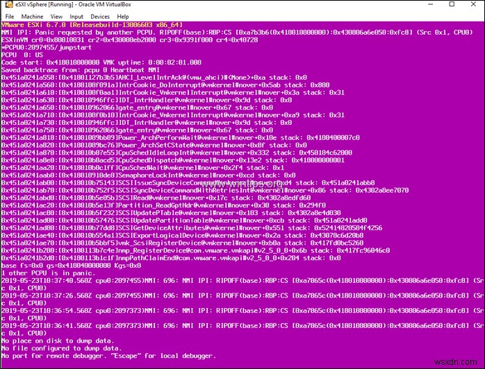 PSOD ফিক্স করুন:VMWare ESXi NMI IPI প্যানিক ভার্চুয়ালবক্সে অন্য একটি PCPU দ্বারা অনুরোধ করা হয়েছে।