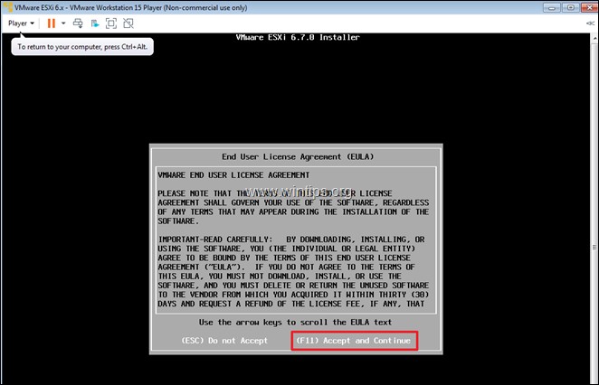 ভিএমওয়্যার ওয়ার্কস্টেশন 15 এ কিভাবে vSphere ESXi 6.7 ইনস্টল করবেন।