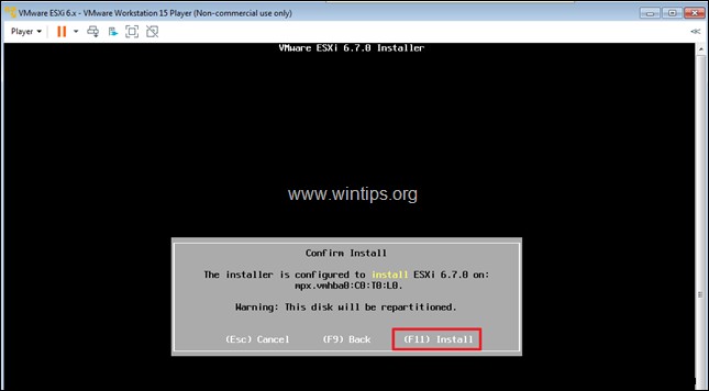 ভিএমওয়্যার ওয়ার্কস্টেশন 15 এ কিভাবে vSphere ESXi 6.7 ইনস্টল করবেন।