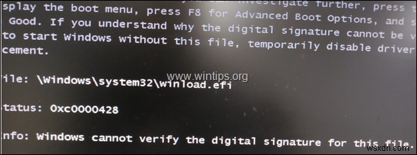 FIX:0xc0000428 Windows winload.efi, winload.exe (সমাধান) এর জন্য ডিজিটাল স্বাক্ষর যাচাই করতে পারে না