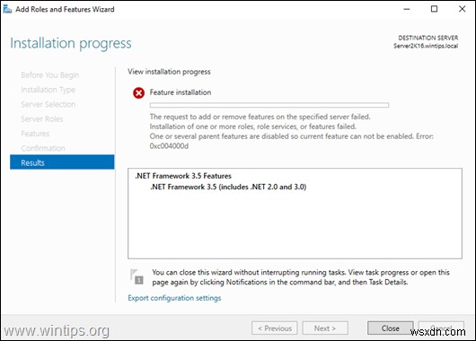 FIX:NET Framework 3.5 0xc004000d Install Error on Server 2016. (সমাধান)