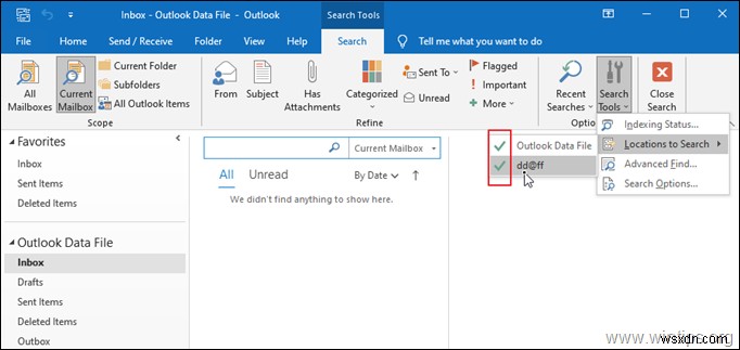 FIX:Outlook 2016 সার্চ কাজ করছে না।