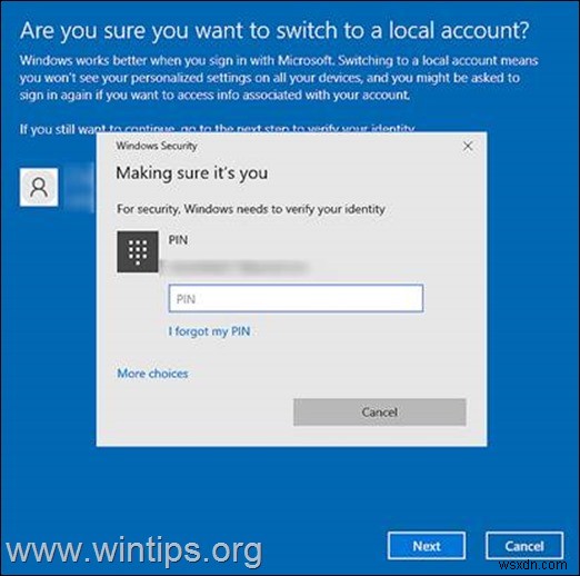 Windows 10-এ Microsoft অ্যাকাউন্টকে স্থানীয় অ্যাকাউন্টে কীভাবে স্যুইচ করবেন।