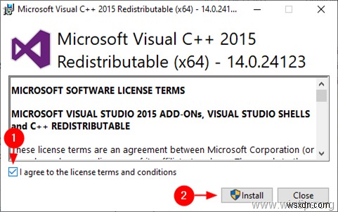 কিভাবে ভিজ্যুয়াল C++ 2015 রানটাইম লাইব্রেরি ইনস্টল করবেন।