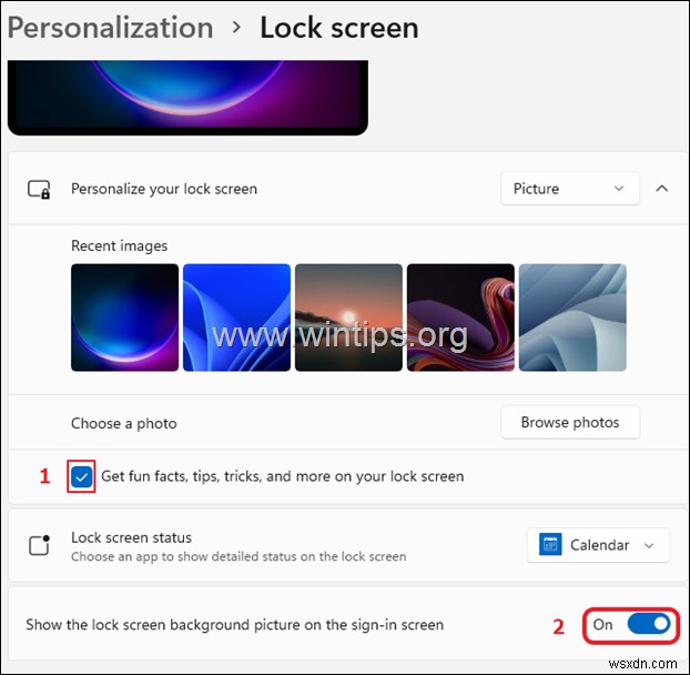 Windows 11 এ কিভাবে লক স্ক্রীনের পটভূমি পরিবর্তন করবেন।