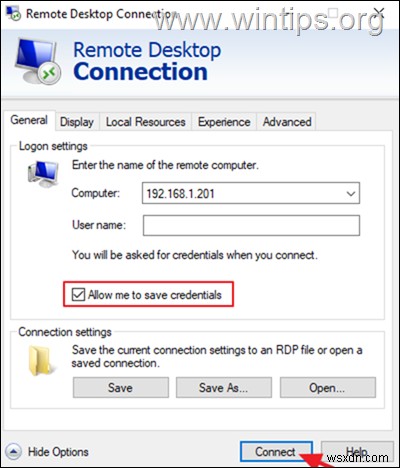 ফিক্স:উইন্ডোজ রিমোট ডেস্কটপ শংসাপত্র সংরক্ষণ করে না। (সমাধান) 