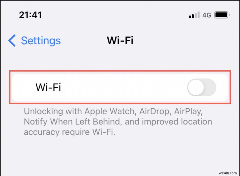 15 যখন iOS Wi-Fi এর সাথে সংযুক্ত থাকে কিন্তু কোনো ইন্টারনেট থাকে না