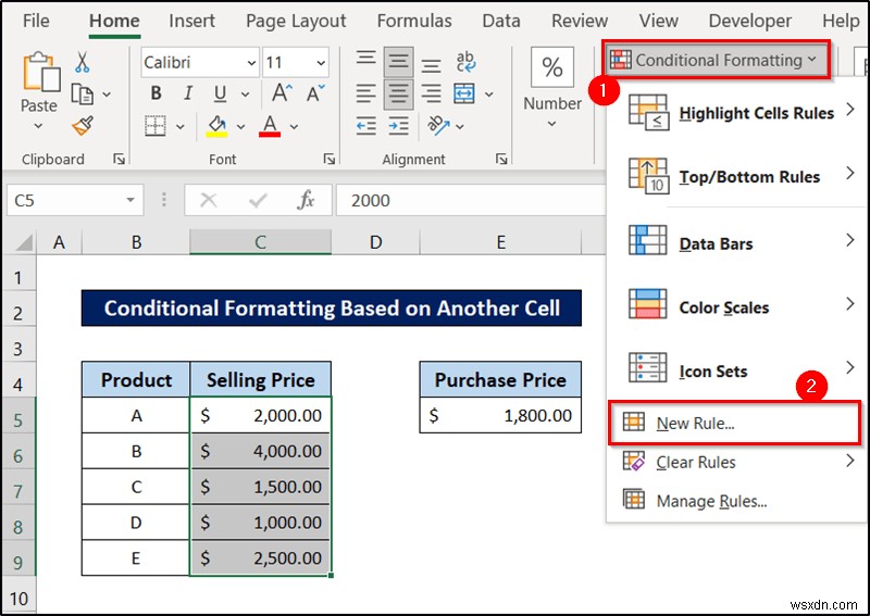 Excel এ সূত্র সহ শর্তসাপেক্ষ বিন্যাস