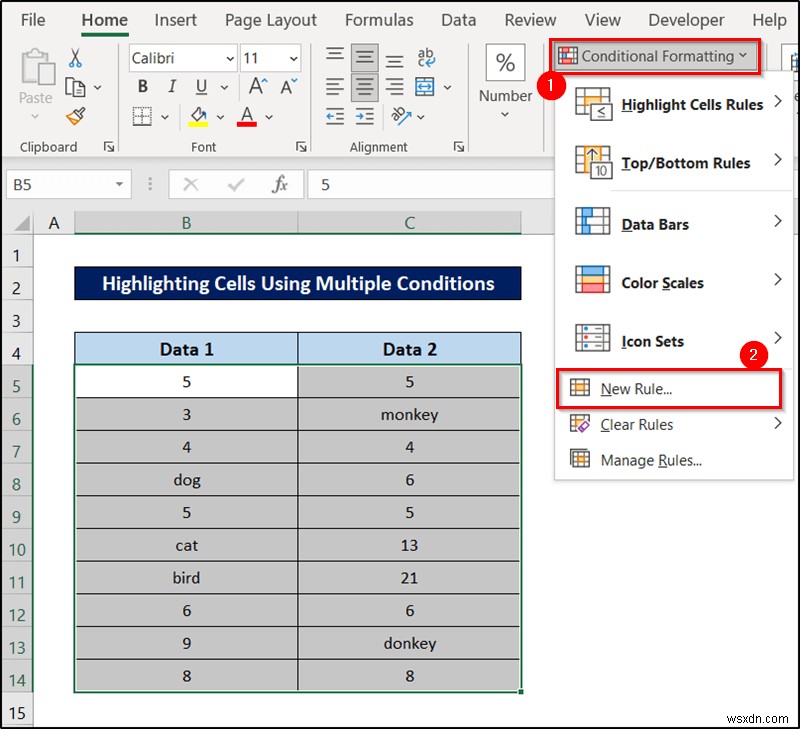 Excel এ সূত্র সহ শর্তসাপেক্ষ বিন্যাস