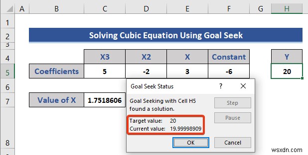 Excel এ সমীকরণ সমাধান করা (5টি দরকারী উদাহরণ)