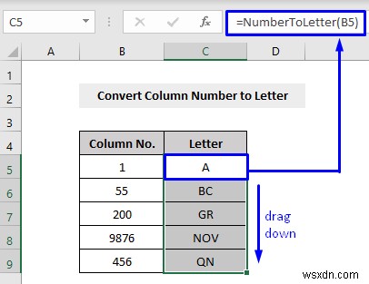 VBA কলাম নম্বরকে এক্সেলের চিঠিতে রূপান্তর করতে (3টি পদ্ধতি)