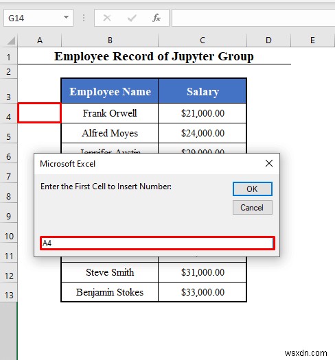 Excel এ পরিবর্তনশীল সারি নম্বর সহ VBA পরিসর (4 উদাহরণ)