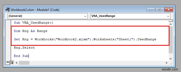 এক্সেল এ VBA এর UsedRange প্রপার্টি কিভাবে ব্যবহার করবেন (4 উপায়)