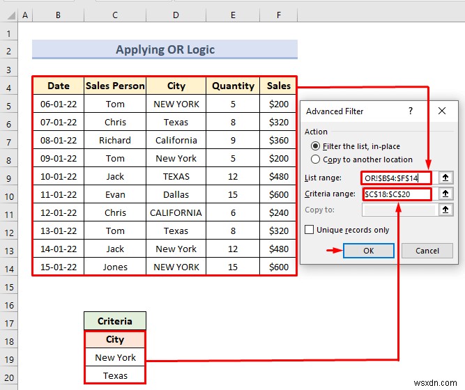 Excel এ মানদণ্ডের পরিসর সহ উন্নত ফিল্টার (18 অ্যাপ্লিকেশন)