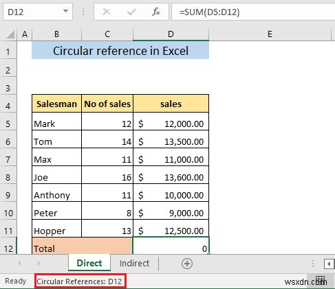 Excel এ সার্কুলার রেফারেন্স কি?