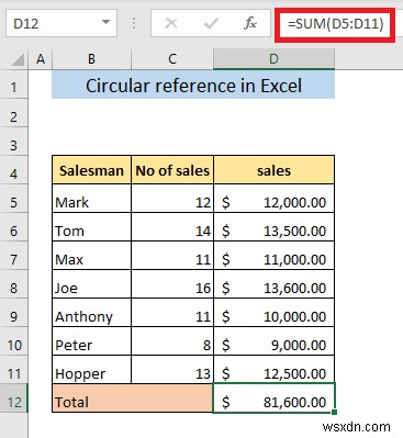 Excel এ সার্কুলার রেফারেন্স কি?