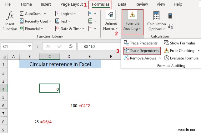 Excel এ সার্কুলার রেফারেন্স কি?