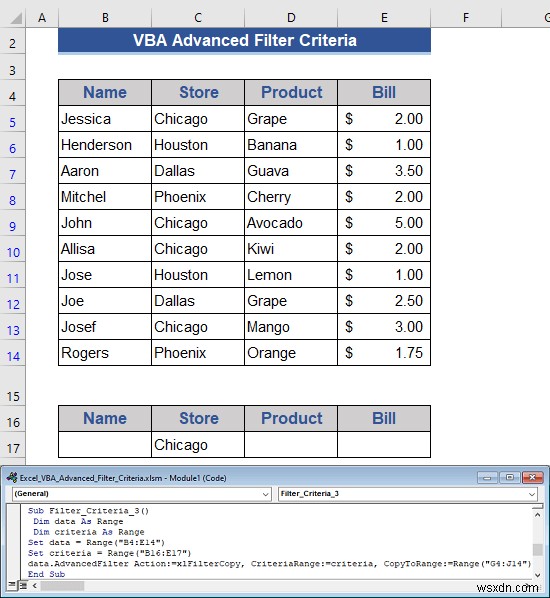 উন্নত ফিল্টার মানদণ্ড সহ এক্সেল VBA উদাহরণ (6 কেস)