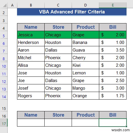 উন্নত ফিল্টার মানদণ্ড সহ এক্সেল VBA উদাহরণ (6 কেস)