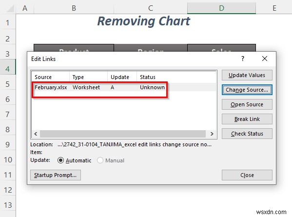 [ফিক্স]:Excel Edit Links পরিবর্তন সোর্স কাজ করছে না