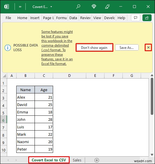 এক্সেলকে কমা সীমাবদ্ধ CSV ফাইলে রূপান্তর করুন (2টি সহজ উপায়)