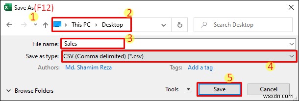 এক্সেলকে কমা সীমাবদ্ধ CSV ফাইলে রূপান্তর করুন (2টি সহজ উপায়)