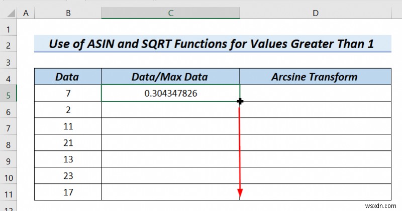 How to Arcsine data Transform Excel in (4টি সহজ পদ্ধতি)