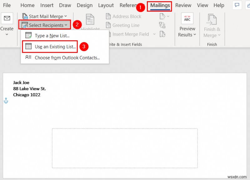 Excel থেকে Word Envelopes-এ মেল মার্জ (2 সহজ পদ্ধতি)