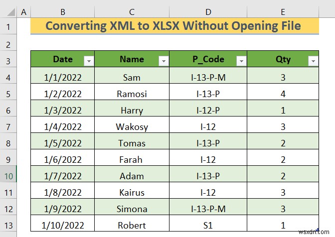 ফাইল না খুলে XML-এ XLSX রূপান্তর করার উপায়