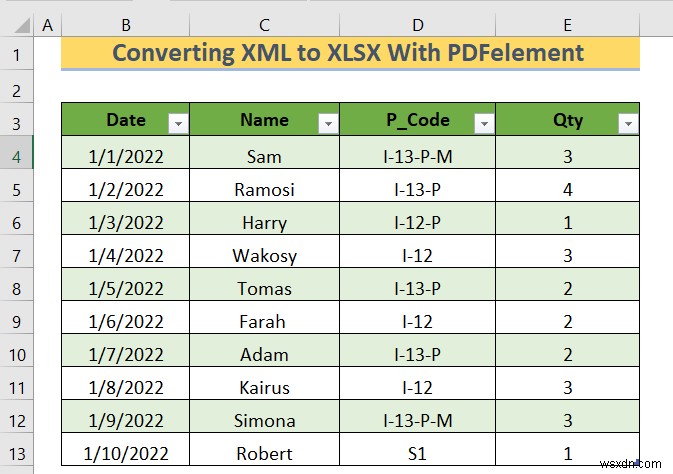 ফাইল না খুলে XML-এ XLSX রূপান্তর করার উপায়