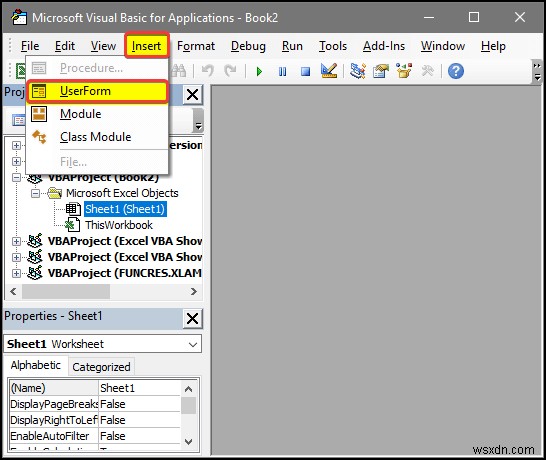 Excel VBA:পূর্ণ স্ক্রিনে ব্যবহারকারীর ফর্ম দেখান (4টি সহজ উপায়)