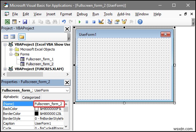 Excel VBA:পূর্ণ স্ক্রিনে ব্যবহারকারীর ফর্ম দেখান (4টি সহজ উপায়)