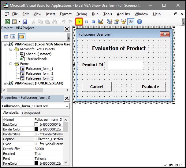 Excel VBA:পূর্ণ স্ক্রিনে ব্যবহারকারীর ফর্ম দেখান (4টি সহজ উপায়)