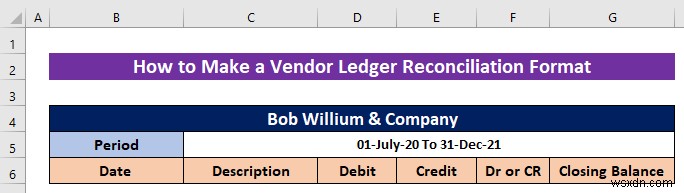 এক্সেলে ভেন্ডর লেজার রিকনসিলিয়েশন ফরম্যাট কীভাবে তৈরি করবেন
