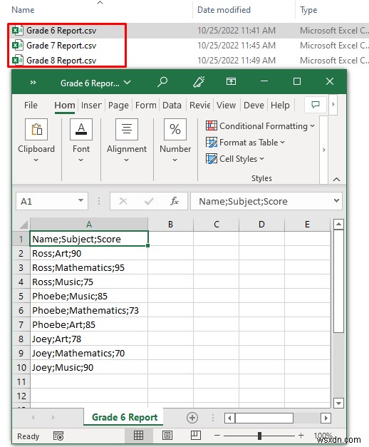 এক্সেলের একাধিক শীটে CSV ফাইল মার্জ করুন (সহজ পদক্ষেপ সহ)