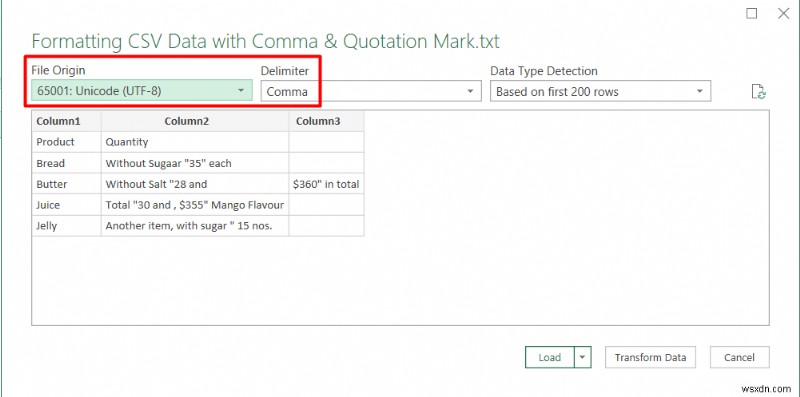 এক্সেলে CSV ফাইল ফরম্যাটিং (2টি উদাহরণ সহ)