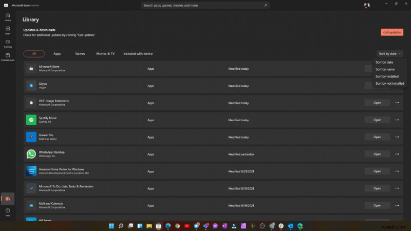 উইন্ডোজ 11 মাইক্রোসফ্ট স্টোর আপডেট সঠিক লাইব্রেরি সাজানোর বিকল্প নিয়ে আসে