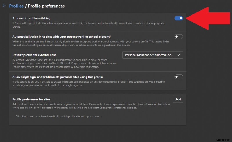 আপনার কাজ এবং ব্যক্তিগত জীবনকে আলাদা রাখতে এজ স্বয়ংক্রিয় প্রোফাইল স্যুইচিং কীভাবে সক্ষম করবেন