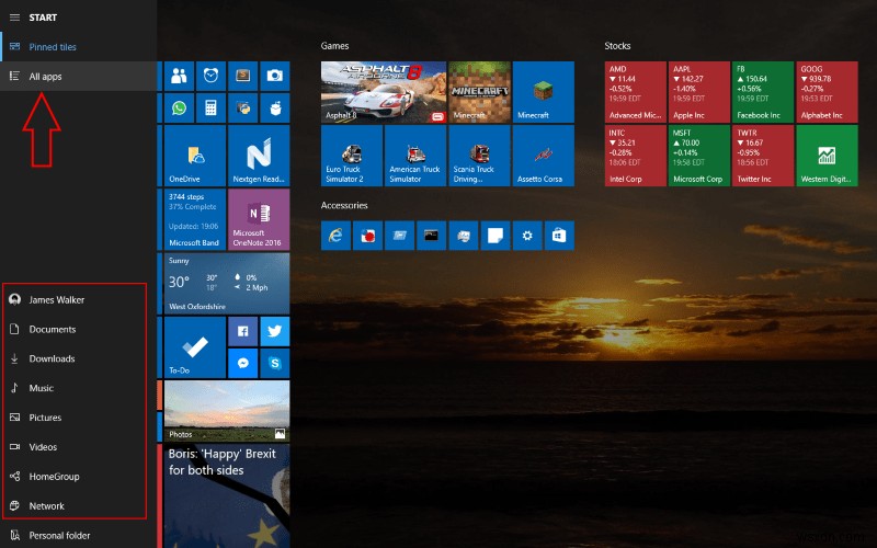 Windows 10 এ ফুল স্ক্রীন স্টার্ট মেনু কিভাবে সক্ষম করবেন