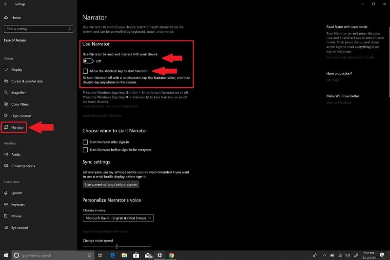 Windows 10 এ ন্যারেটর কিভাবে বন্ধ করবেন