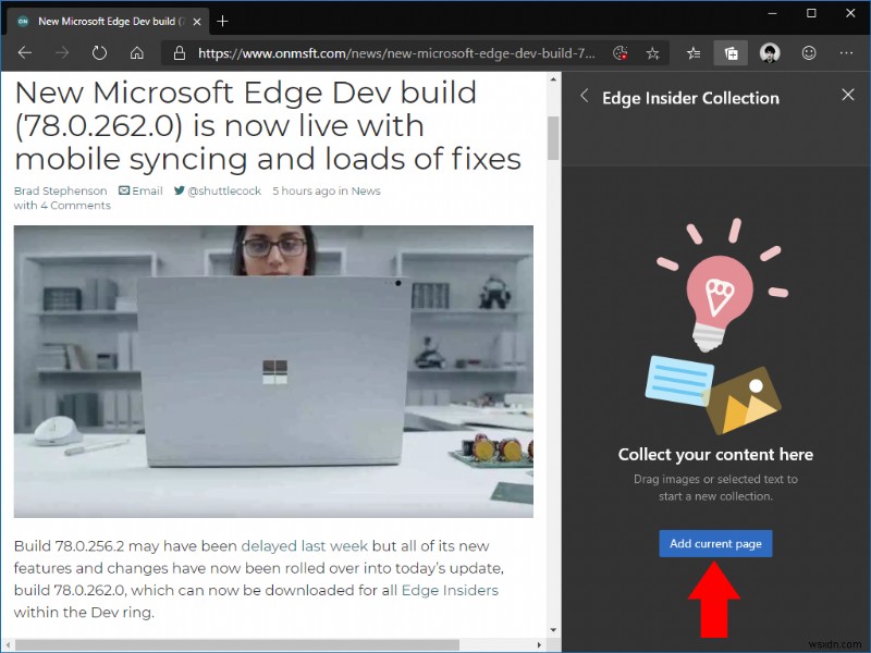 Microsoft Edge Insider-এ সংগ্রহগুলি কীভাবে ব্যবহার করবেন
