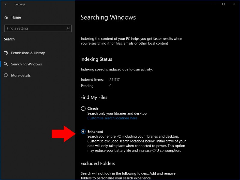 Windows 10 এ বর্ধিত অনুসন্ধান কীভাবে সক্ষম করবেন