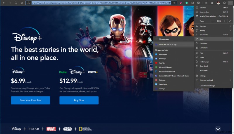 Windows 10 এ PWA হিসাবে Disney+ কিভাবে সেট আপ করবেন